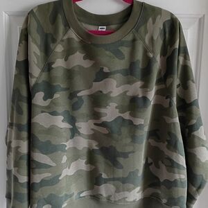 Camo Crewneck Sweatshirt - Green Camouflage